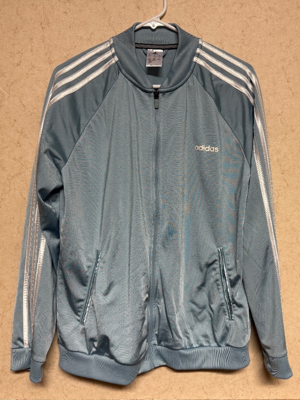 Adidas Aqua Zip Up Track Athletic Jacket Warm Up w/ 3 Stripes YXL/Women's Small